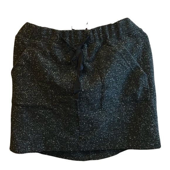 Loft Black and Gray Wool Blend Mini Skirt - Picture 3 of 4